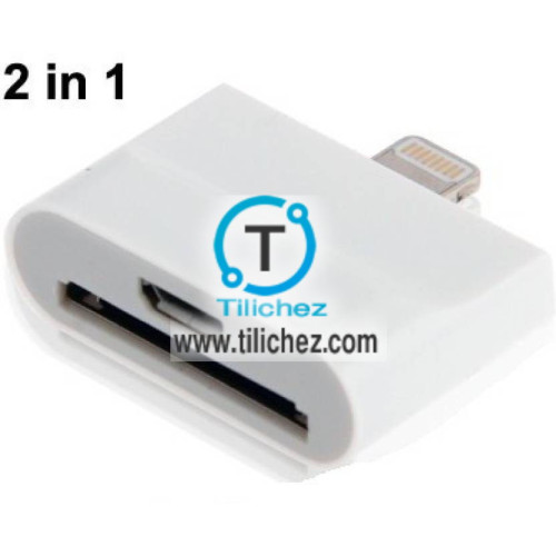 Adaptador de iPhone a Micro USB de 30 pines hembra a Lightning macho