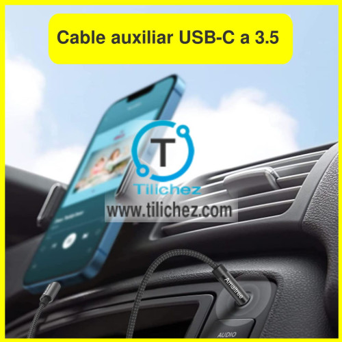 Cable auxiliar de metal USB-C a 3.5