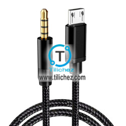 Cable salida de audio micro USB a conector auxiliar de 3,5 mm, ideal para carro