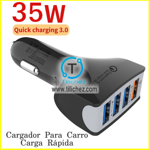 Cargador Para Carro, Carga Rápida 35w y 7A